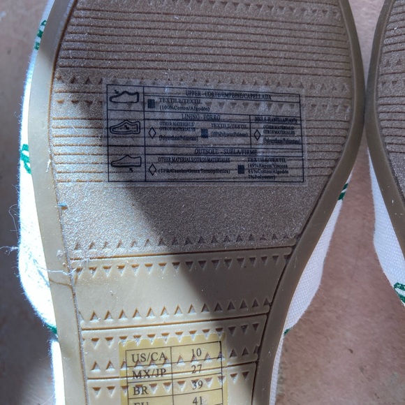 Forever 21 Women's Cactus Cream Green Pointed Toe Canvas Dorsay Flats Size 10 - Picture 7 of 7